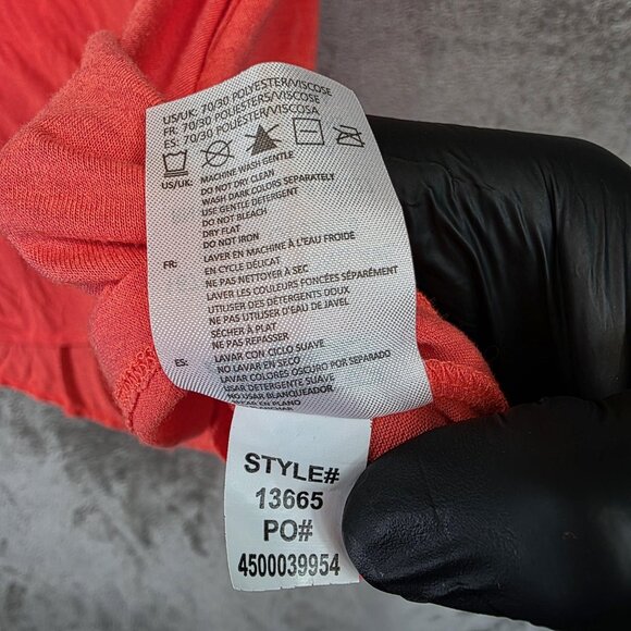 Fox Tank Top Womens Medium Coral High Low Scoop Neck Crisscross Back Tunic Logo - Picture 6 of 11